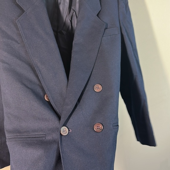 Pendleton Vintage 100% Wool Double Breasted Navy Blazer Size 12 Menswear - Picture 10 of 14